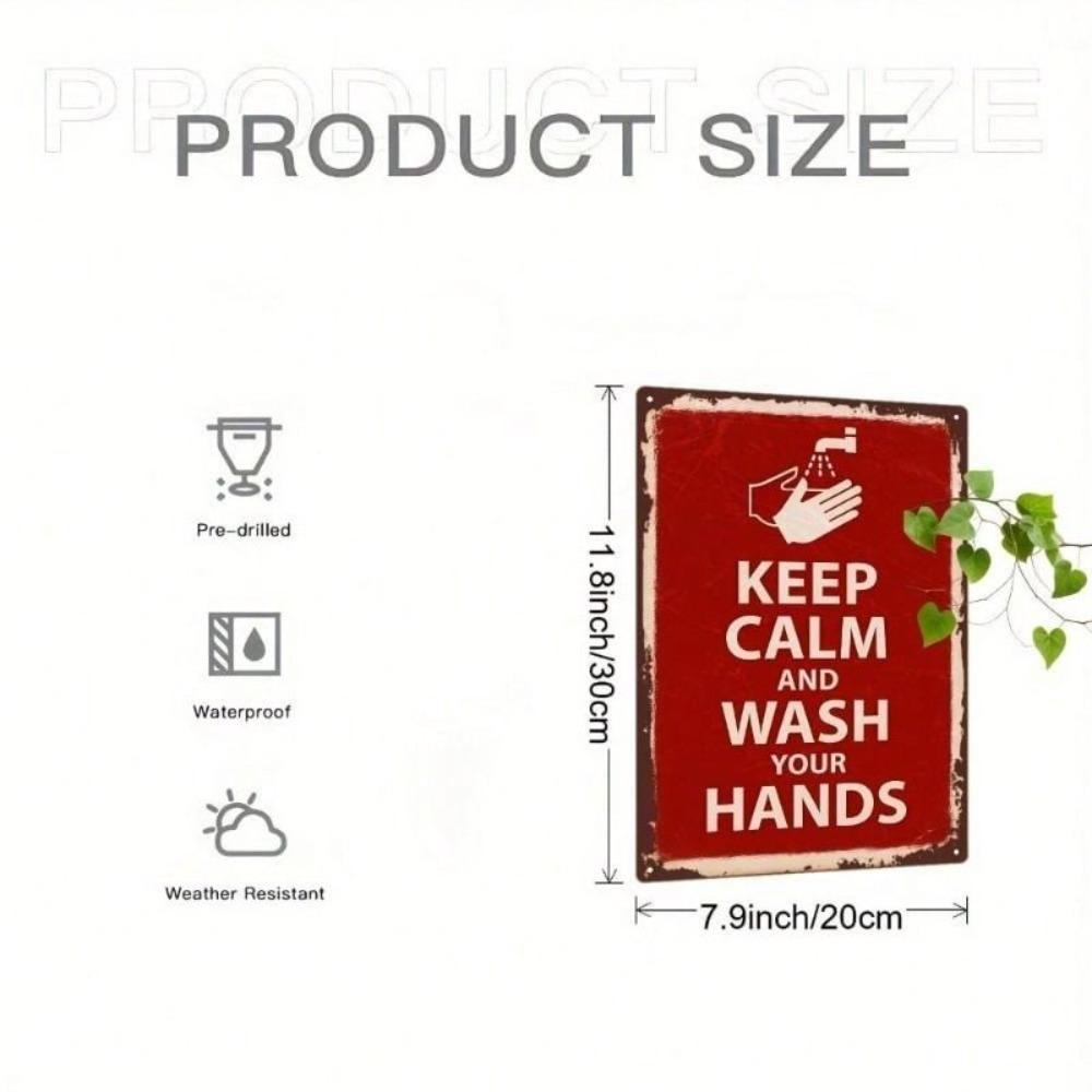 Keep Calm Metal Wall Sign Vintage Decor for Bathroom Kitchen Home