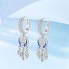 925 Silver DreamCatcher Hoop Earrings Turquoise Zircon Earrings For Women Fine Birthday Jewelry Gifts