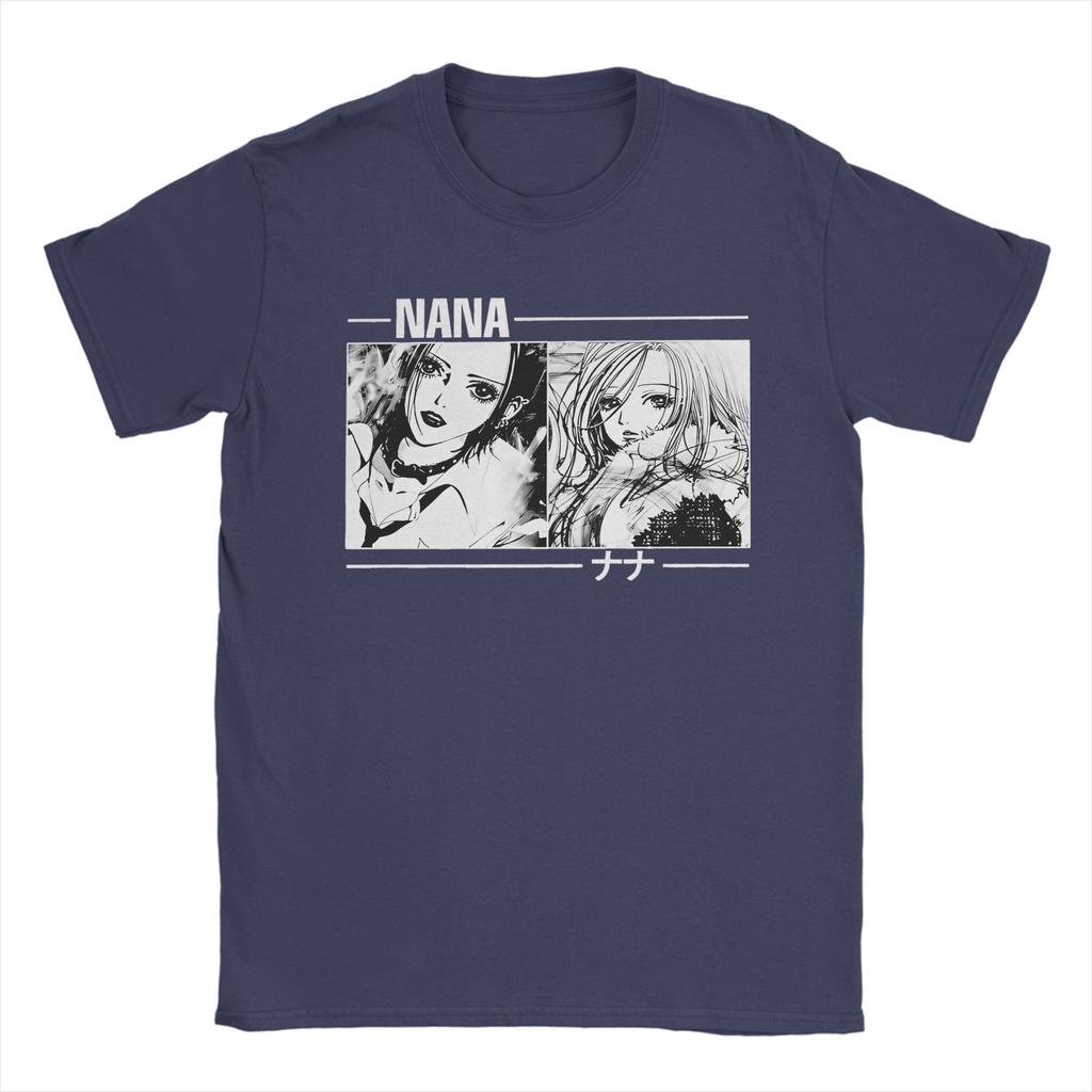 Nana Anime Sketch TShirts Men Women Osaki Kawaii Cartoon Funny Cotton Tee Shirt Crew Neck Short Sleeve T Shirt Plus Size Tops