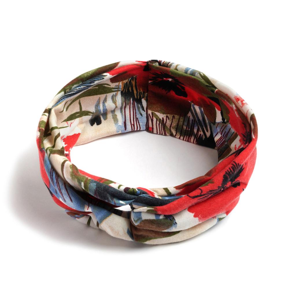 Bohemian Cross Knotted Headband Gypsy Yoga Sports Headband Wide Female Stretch Headband