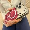 Advanced Illusion Color Gradient Water Ripple Pink Mirror With Holder Magnetic Phone Cover Case For iPhone 17 16 15 Pro Max