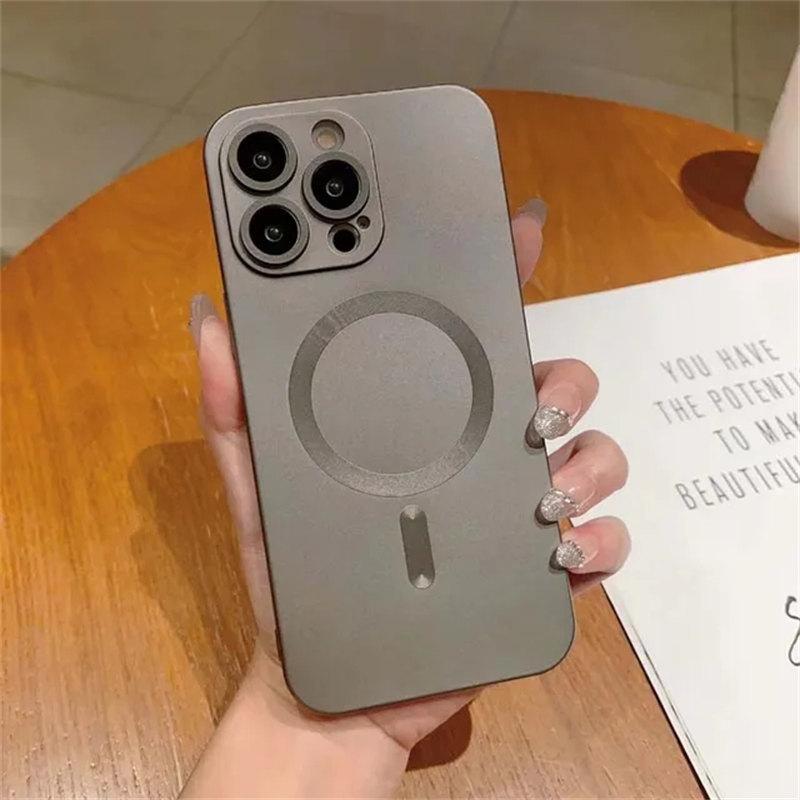 

Мягкий чехол Magsafe с беспроводной зарядкой для iPhone 15 Plus, защитный чехол для iPhone 11 12 13 Mini 14 Pro Max iPhone 11 Pro Max серый