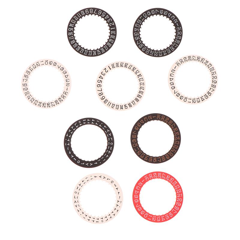 Watch Date Dial Fits Nh34-Nh35 Movement Black White Red Orange 3-Digit 6-Digit Automatic Mechanical Movt Day Date Dial Wheel