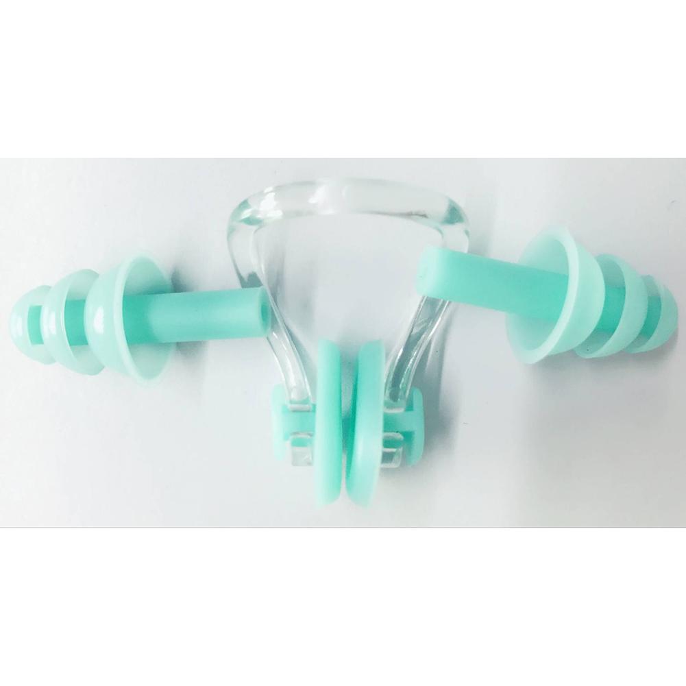 W32 Swimming Earplug Nose Clip Set Three-layer Silicone Waterproof For Surfing Diving Swimming