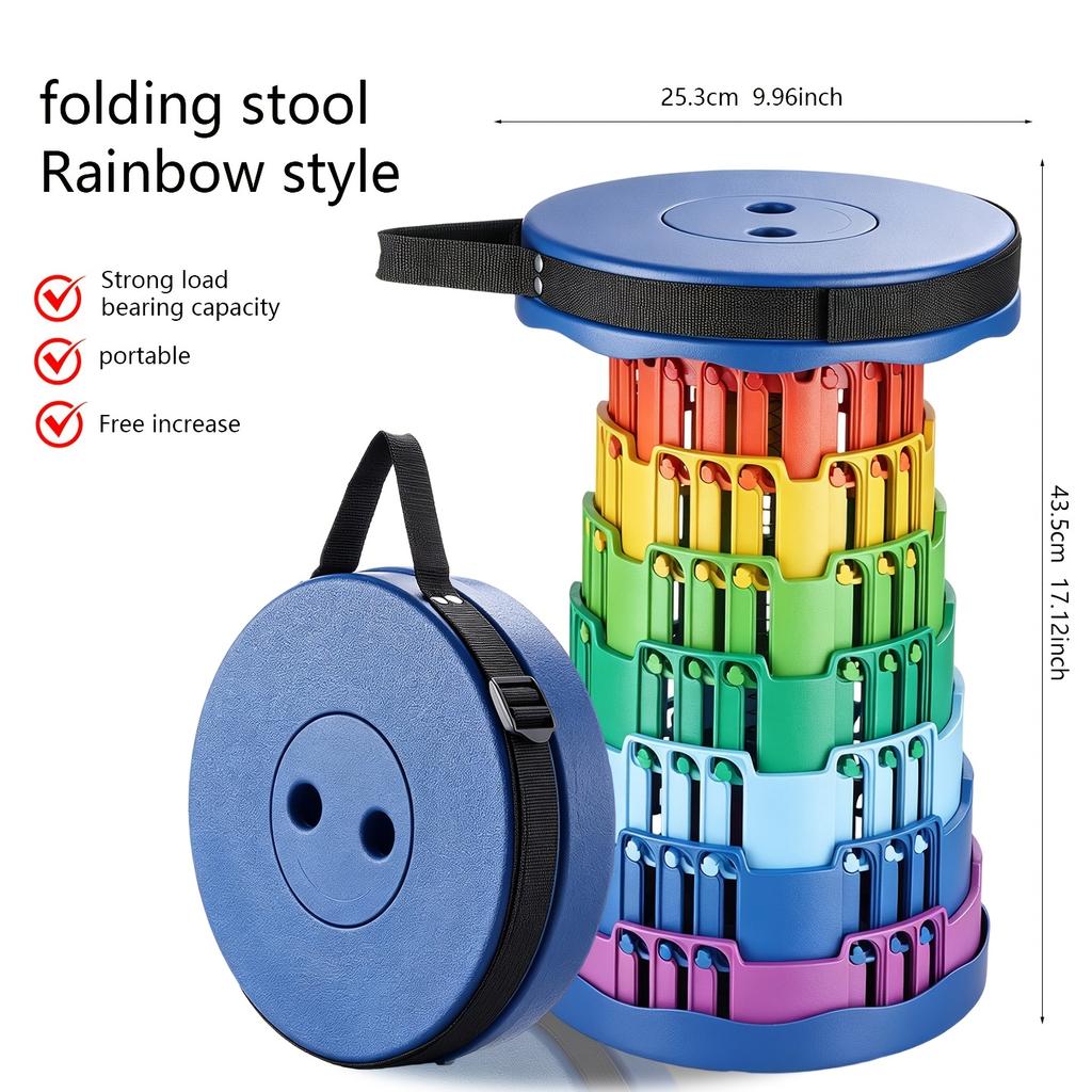 Upgraded Foldable Stool Thickened, Portable Collapsible Stool Retractable Stool for Fishing, Hiking Tours, BBQ, Parties, Outdoor