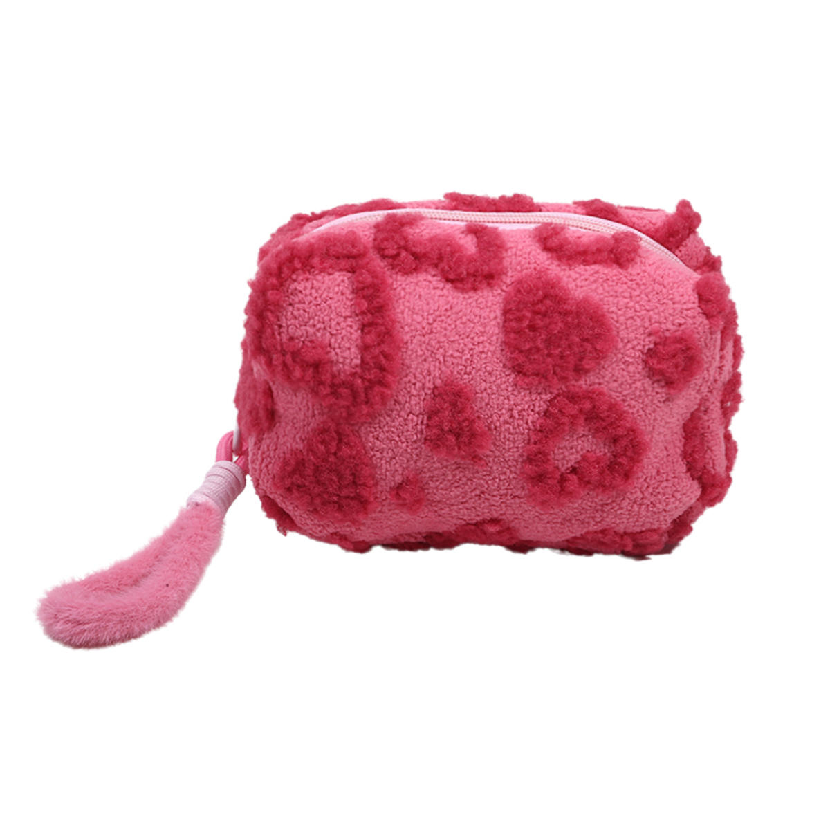 

Милая плюшевая косметичка в форме сердца со шнурком для хранения помады, женская косметичка-органайзер, дорожная переносная сумка для туалетных принадлежностей розы красного