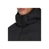 Adidas Originals FW22 Patchwork Hooded Zip-Up Down Jacket With Brand Logo Embroidery Men Outerwear Black HL9179