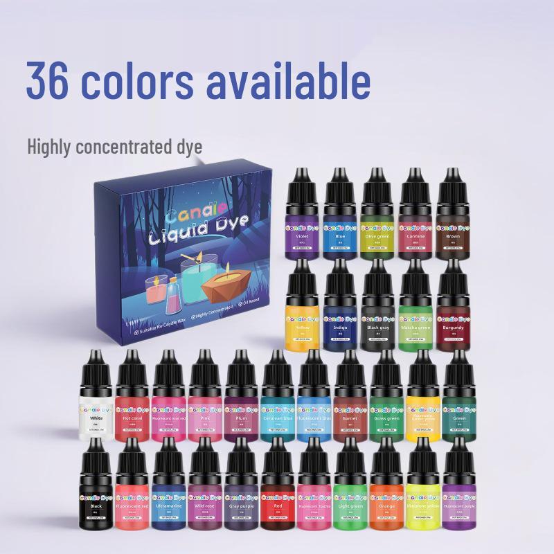 Candle Pigment - 36 Color Options for DIY Handmade Soap & Silicone, High-Concentration Dye Essence