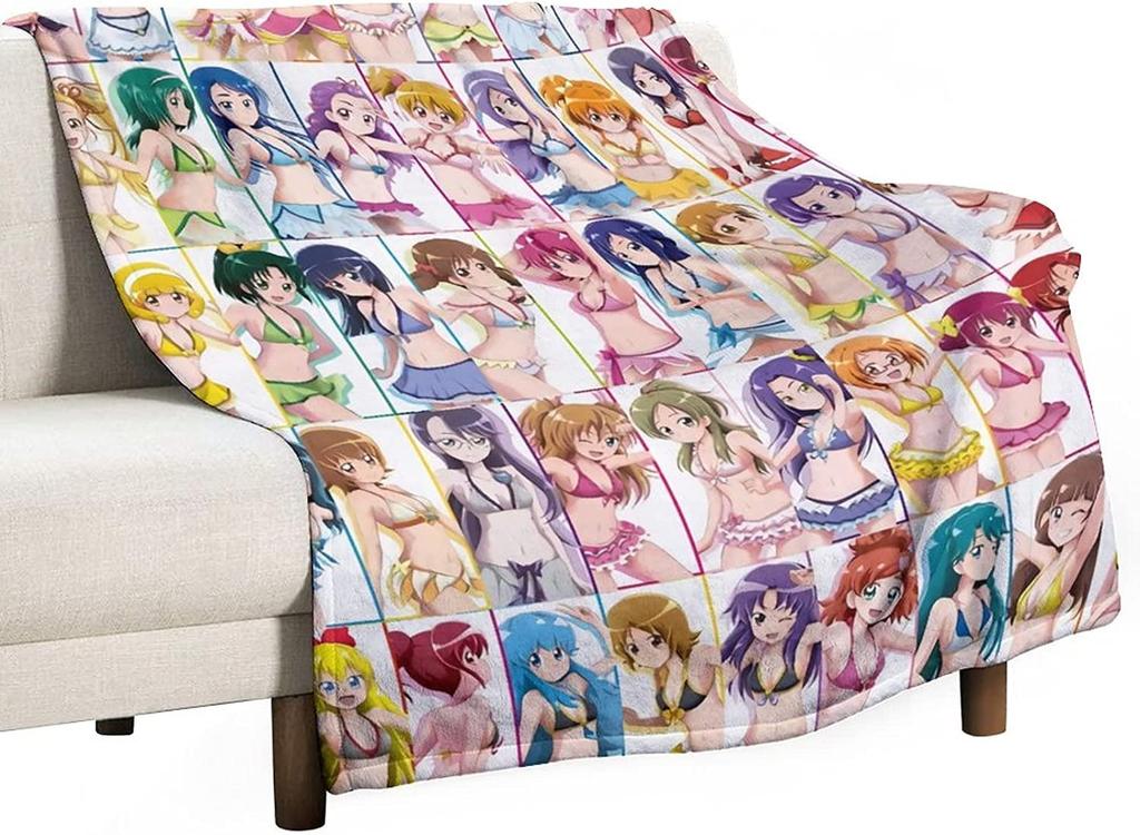 PreCure Flannel Fluffy and Stylish Blanket, All Season, Washable, Cold Weather Protection, Cute, 80"x60