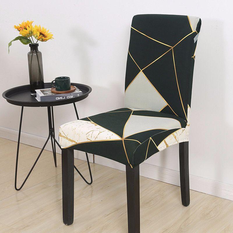 Geometric Dining Chair Cover Spandex Elastic Chair Slipcover Case Stretch Chair Covers For Wedding El Banquet Dining Room