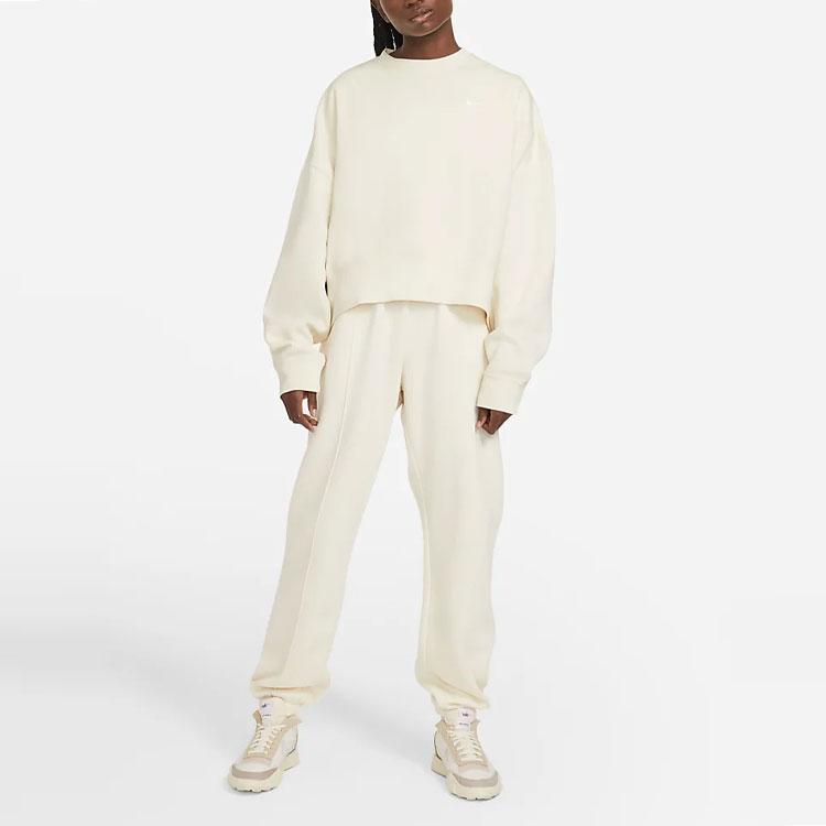 Nike Sportswear Essential Loose Fit Crewneck Sweatshirt Women Sweatshirts Coconut-Milk CK0169-113