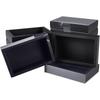 12sets Drawer Kraft Paper Box Festival Gift Wrapping Boxes Gift Packaging Boxes for Jewelry Wedding Party with PVC Plastic Windows Black