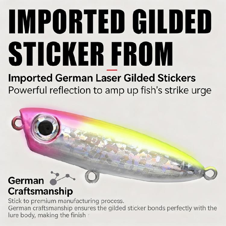 Multiple Color 5pcs Popper Lures With Reinforced Treble Hook Baits for Saltwater