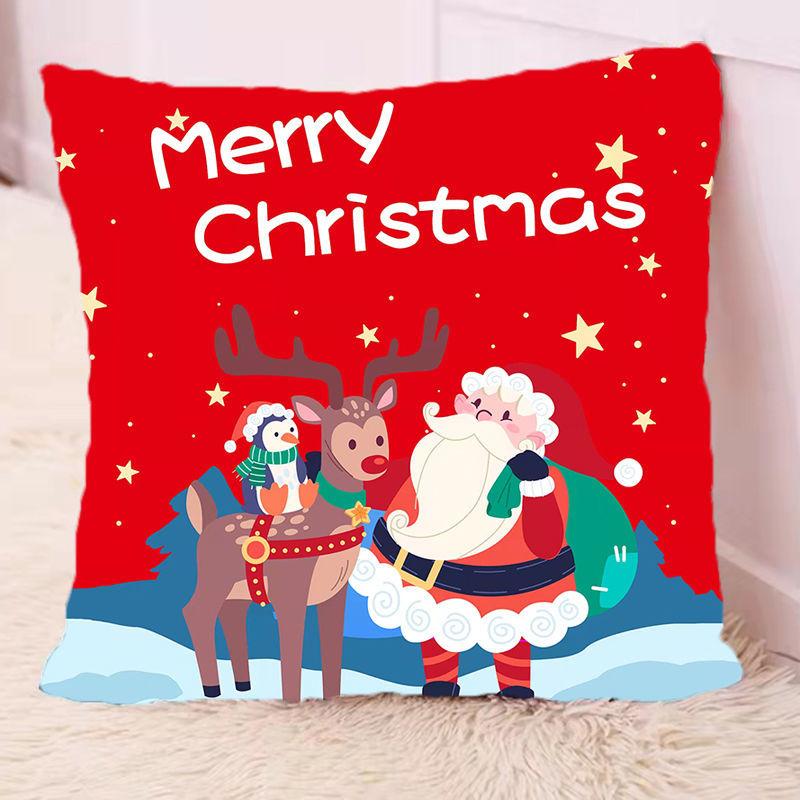 Kerstvakantie kussen schattige eland woonkamer bank kussen creatief internet beroemdheid kussen kamer kantoor decoratie (kussensloop + kussenkern 1 stuks)