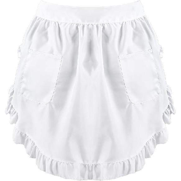 Maid Waist Apron with Two Pockets Women's Waitress Kitchen Cleaning Half Apron