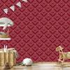 Geometric rhombus wallpaper, red background, red center, 50x1000