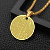 Round Stainless Steel World Map Pendant Charm Men's Necklace Fashion Hip Hop Punk Jewelry Accessories Party Gift