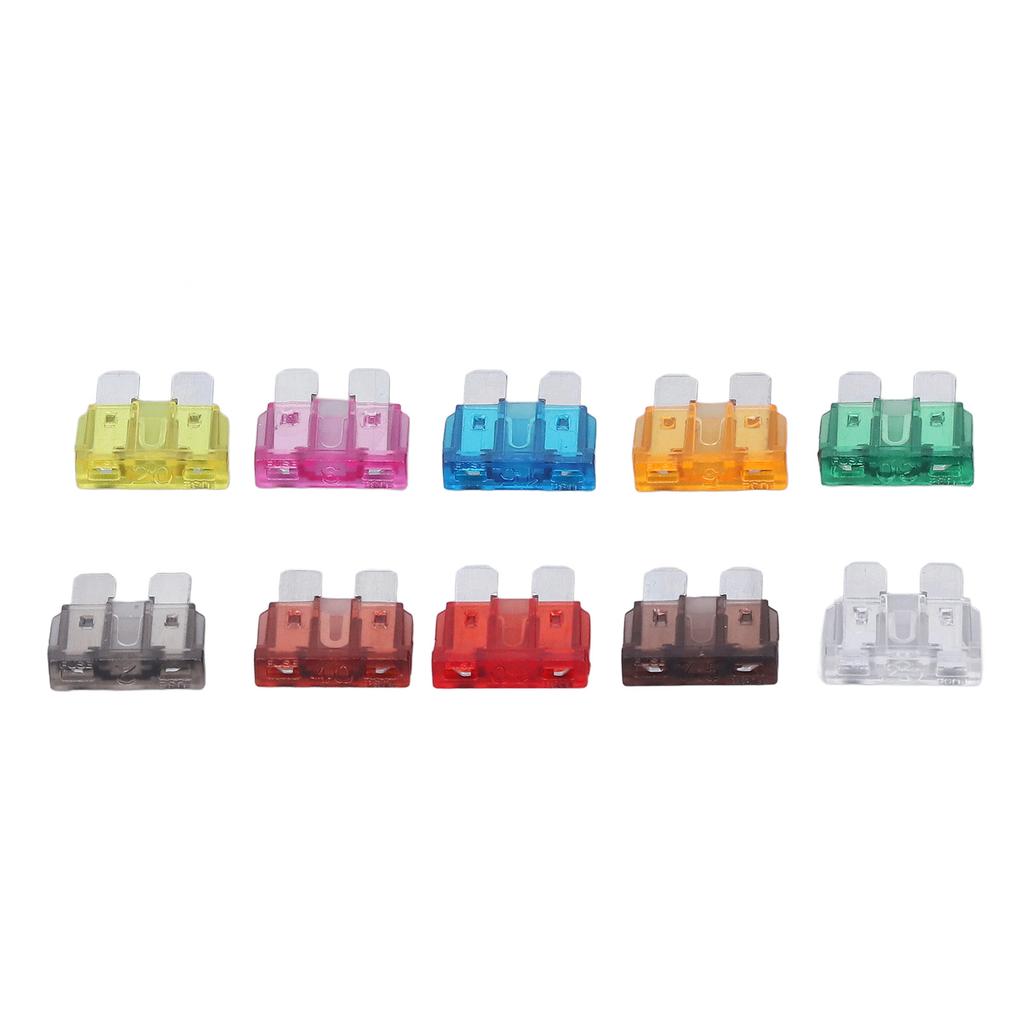 100 Stück Flachsicherungssatz 2A 3A 5A 7.5A 10A 15A 20A 25A 30A 35A RV Standard Sicherungssatz für Autoschutz