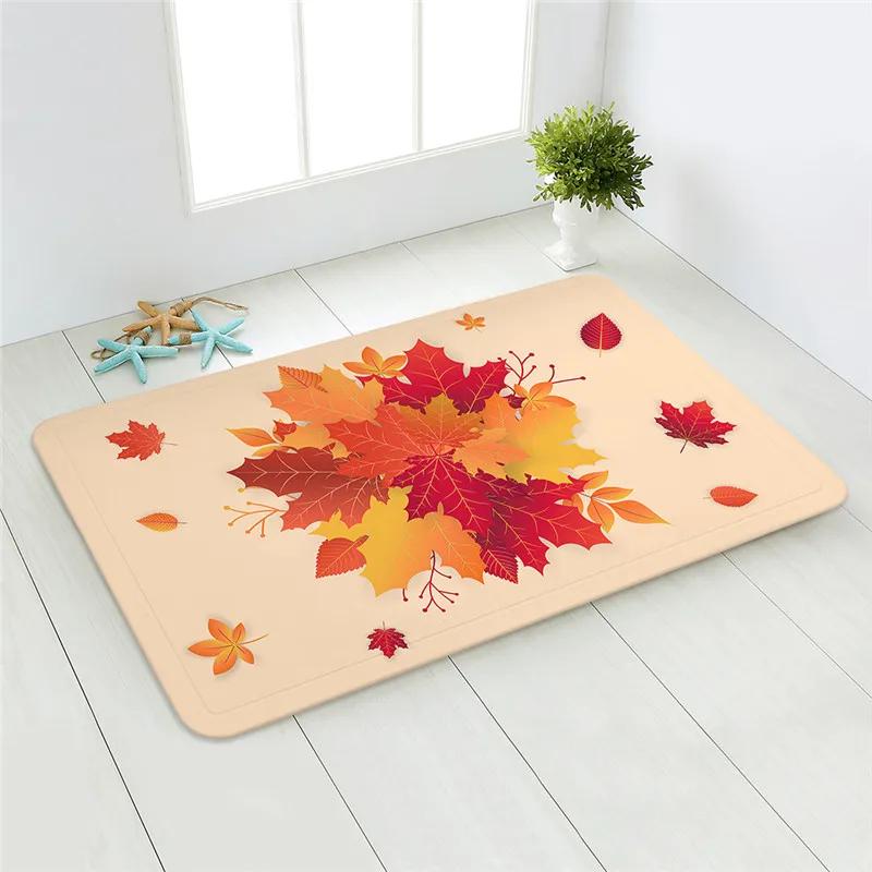 Modern kitchen mat home porch door autumn maple leaf bedroom living room floor carpet balcony non-slip long