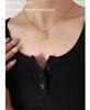 European-Style Personalized Zircon Pendant Necklace In 18K Gold-Plated Titanium Steel Clavicle Chain