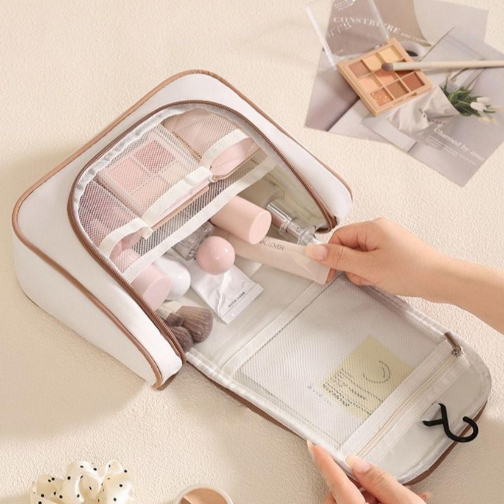 With Hook Cosmetic Organizer Waterproof Toiletry Pouch Fashion Hanging Makeup Bag  Bathroom Storage
