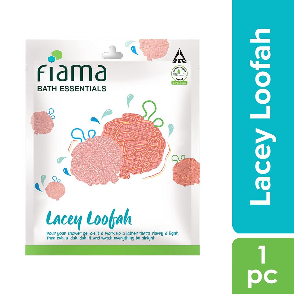 Fiama Bath Essential Lacey Loofah Soft Exfoliating Shower Sponge Pack of 1 for Smooth Energized Skin