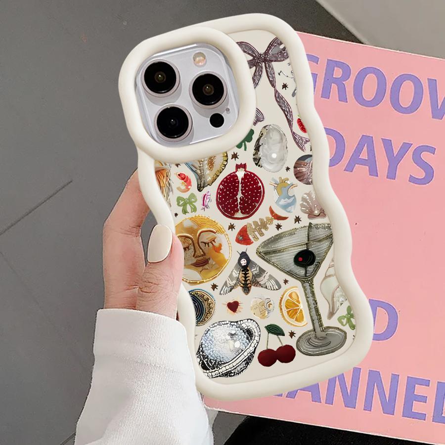 Personality Love Painted Soft Phone Cover Case for iPhone 8 XR 13 16 Pro Max 14 12 17 Air 11 15 Plus