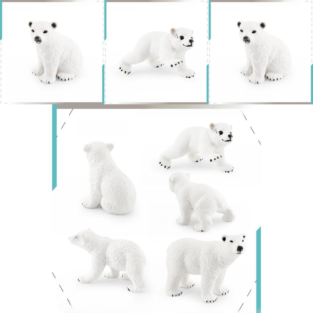 Wildlife Pvc Replica Polar Bear Figurine For Kids Educational And Home Display