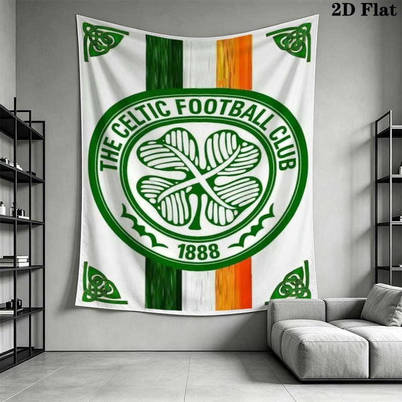 Celtic Football Club Wall Tapestry Aesthetic Wall Hanging Printed Fabric Blanket Decorative Tapestries for Bedroom Living Room Home Decor