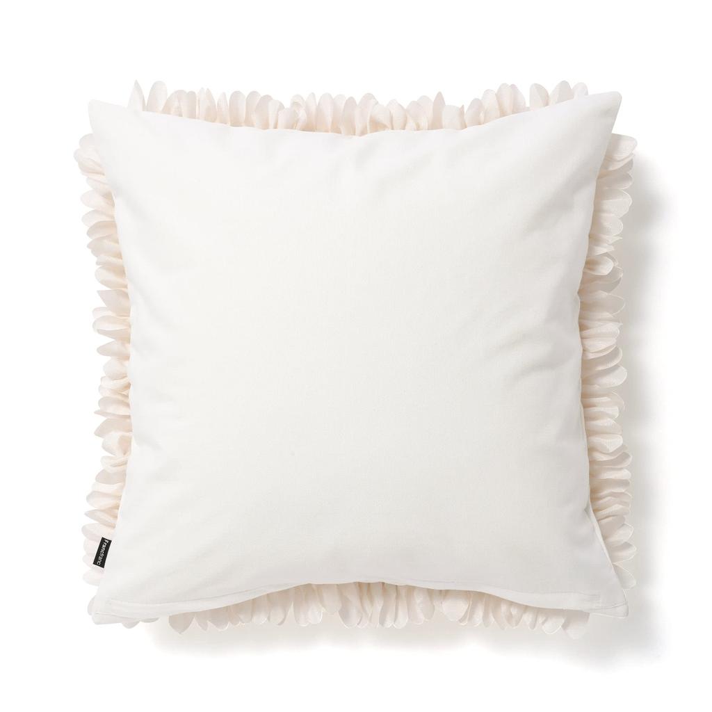 Francfranc Flower Applique Cushion Cover 450x450 Ivory (028)