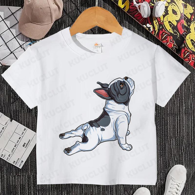 Sommer Kinder Top Corgi Print Kinder Kurzarm T-Shirt Mädchen Geburtstags T-Shirts Jungen Kleidung Lässiges O-Ausschnitt Shirt für Kind