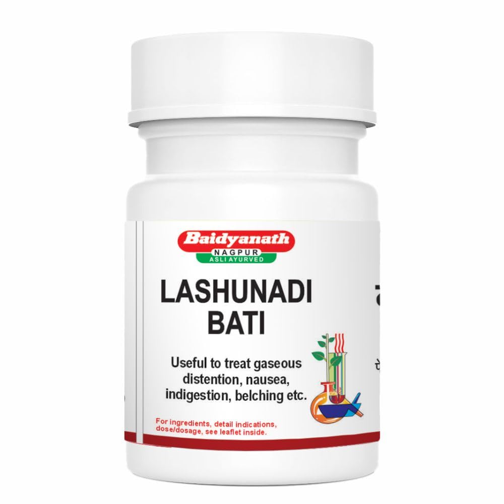 Baidyanath Asli Ayurved Lashunadi Bati 80 Tablets X Pack of 2 for Digestive Health and Gas Relief
