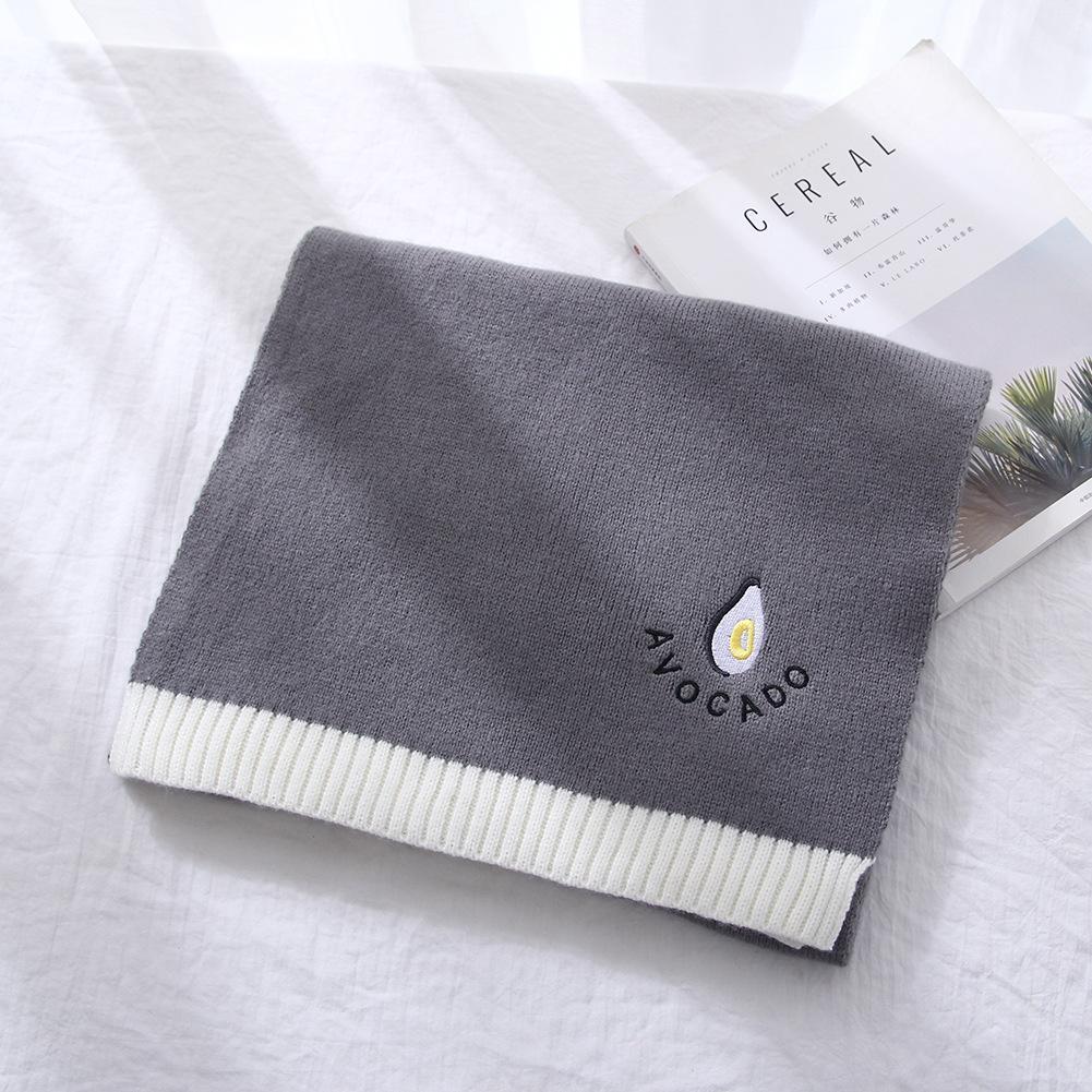 New Style Avocado Scarf Women's Long Winter Korean Version Versatile Student Thickened Warm Wool Knitted Cute Scarf