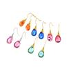 Elegant Teardrop Cat's Eye Earrings: Four-Color Inlaid Resin Fashion for Women