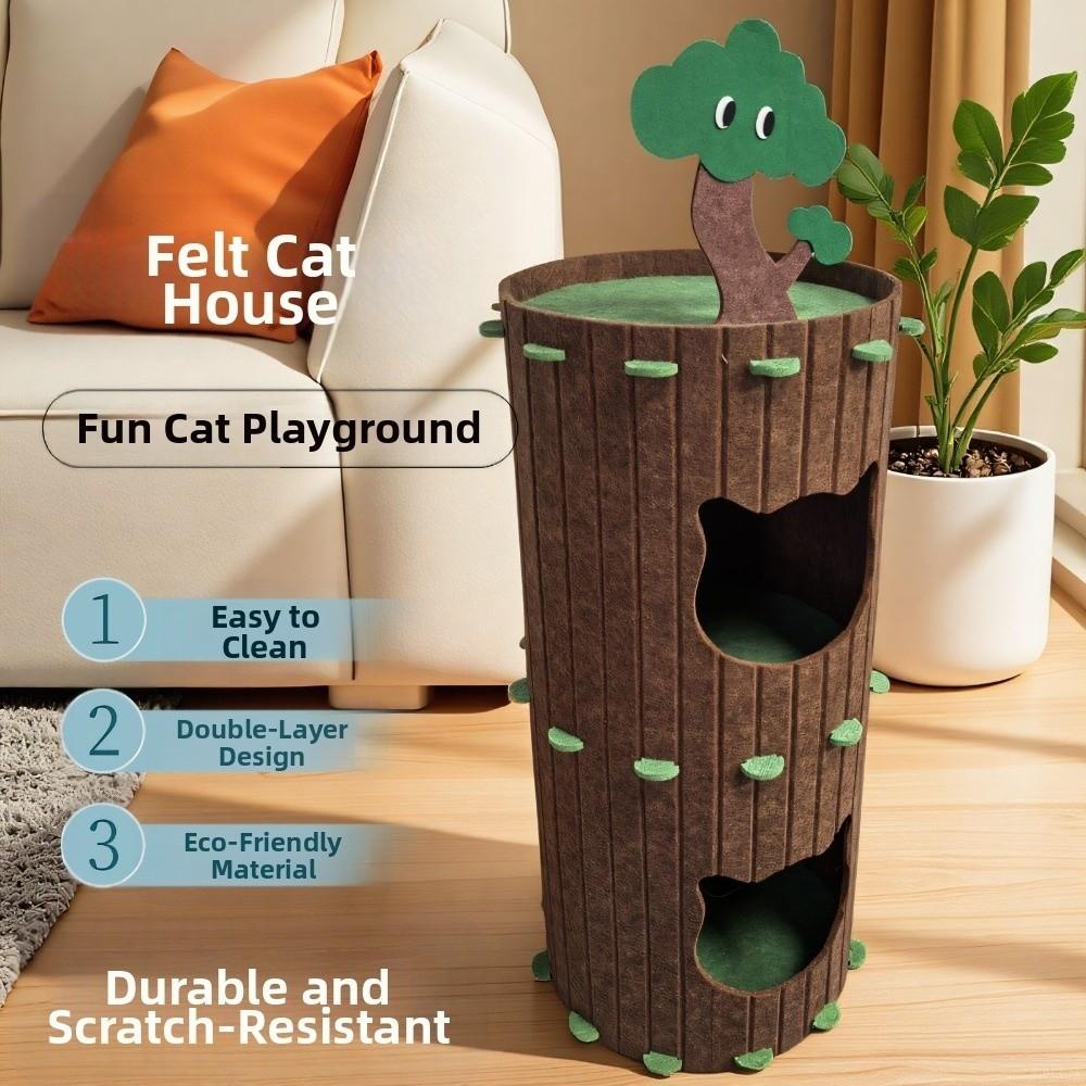 All-in-one Cat Castle House 2-layer Cat Bed New Cat House  Cat Furniture