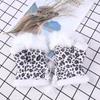 Thicken Warm Fingerless Mittens Suede Wrist Warmers Y2K Leopard Print Gloves  Women