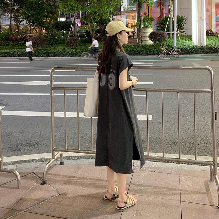 New Korean Version of Women's Vest T-shirt Long Skirt for Women Harajuku Style Student Top for Women Summer Vest Dress