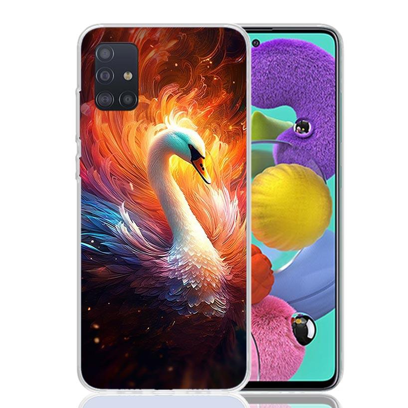 White Swan Grace Art Phone Case For Samsung Galaxy A52 A32 A22 A12 A02S A50S A30S A51 A31 AA71 Note 20 Ultra 10 S10 Plus Galaxy