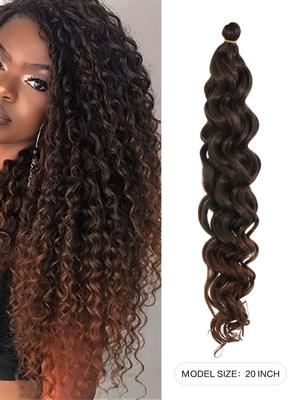 Synthetic Wig Wavy Crochet Extensions 20 Inch Hawaiian African Curls Water Wave Braided Hair