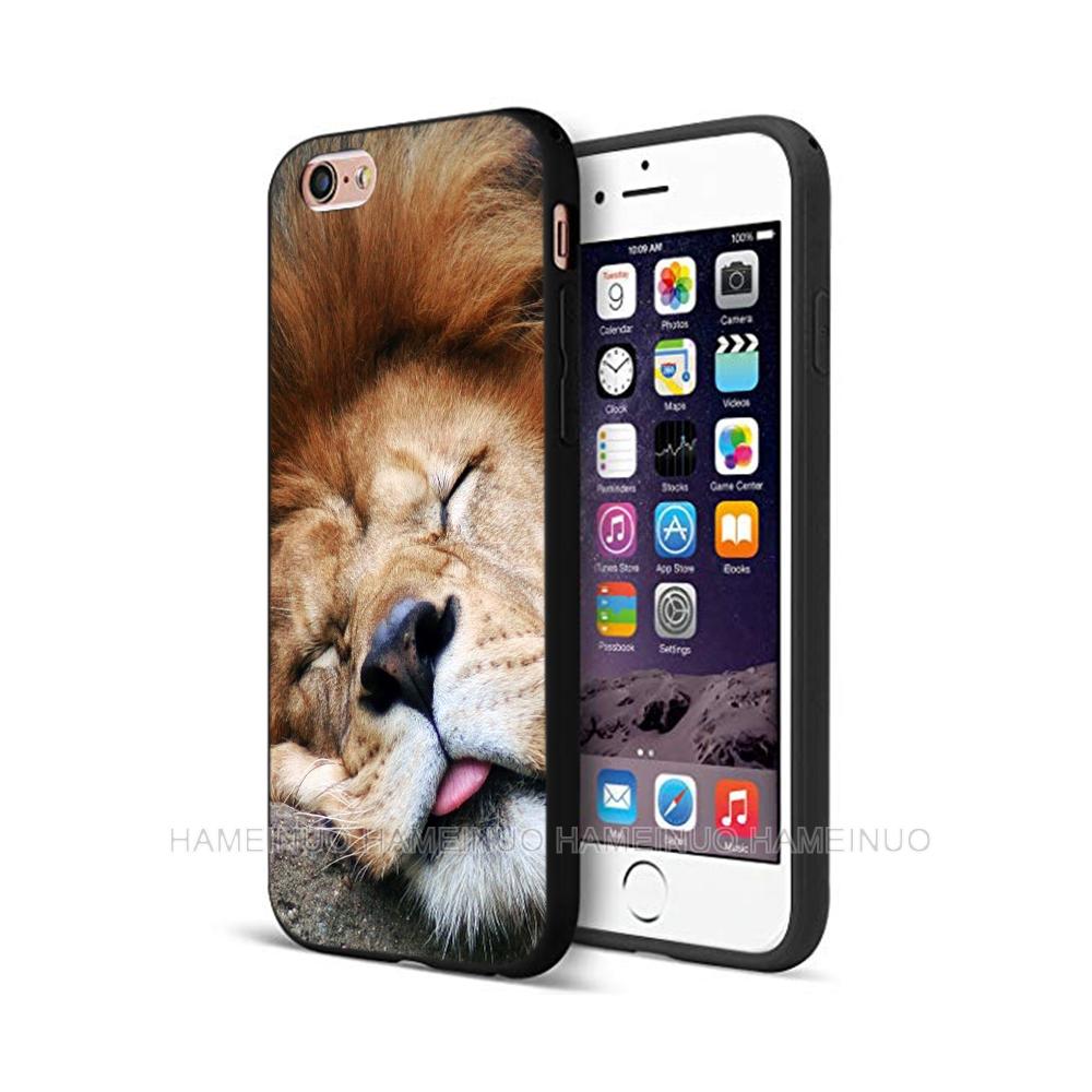 Black Tpu Case for Iphone 5 5s Se 6 6s 7 8 Plus X 10 Silicone Cover XR XS 11 12 Pro MAX Mini SE 2020 Lion Tiger Fashion Animal