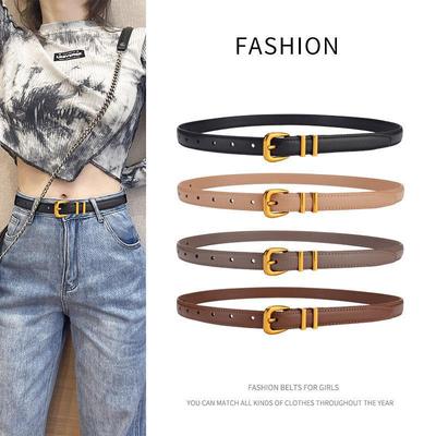 Women'S Belt Cowhide Genuine Leather Belt Women'S Casual Retro Trendy Jeans Skirt Belt