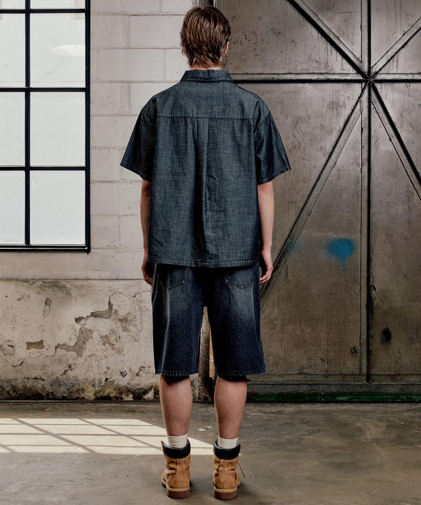 PLAC Short Sleeve Denim Shirt L14 One Black