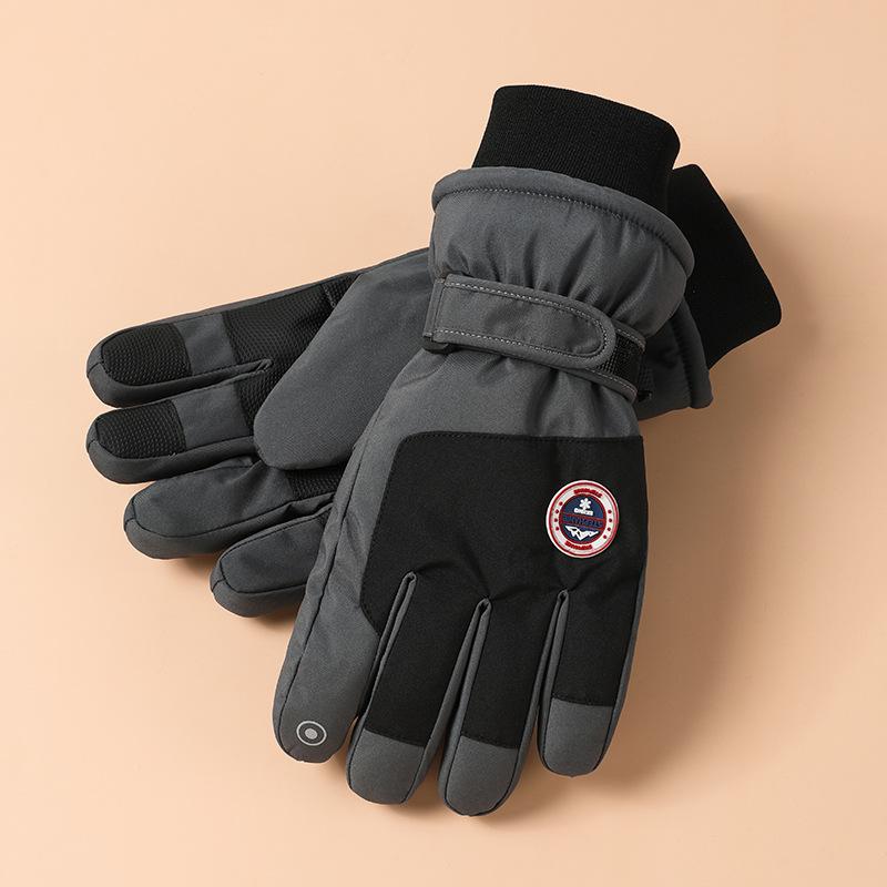 Ski Gloves for Men and Women Outdoor Cycling Waterproof and Non Slip Touch Screen Plus Velvet Thickened Autumn and Winter Warm Gloves