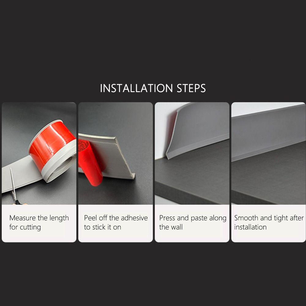 Self Adhesive Wall Base Moulding Trim 4 Inch x 3.28 Feet Home Decoration