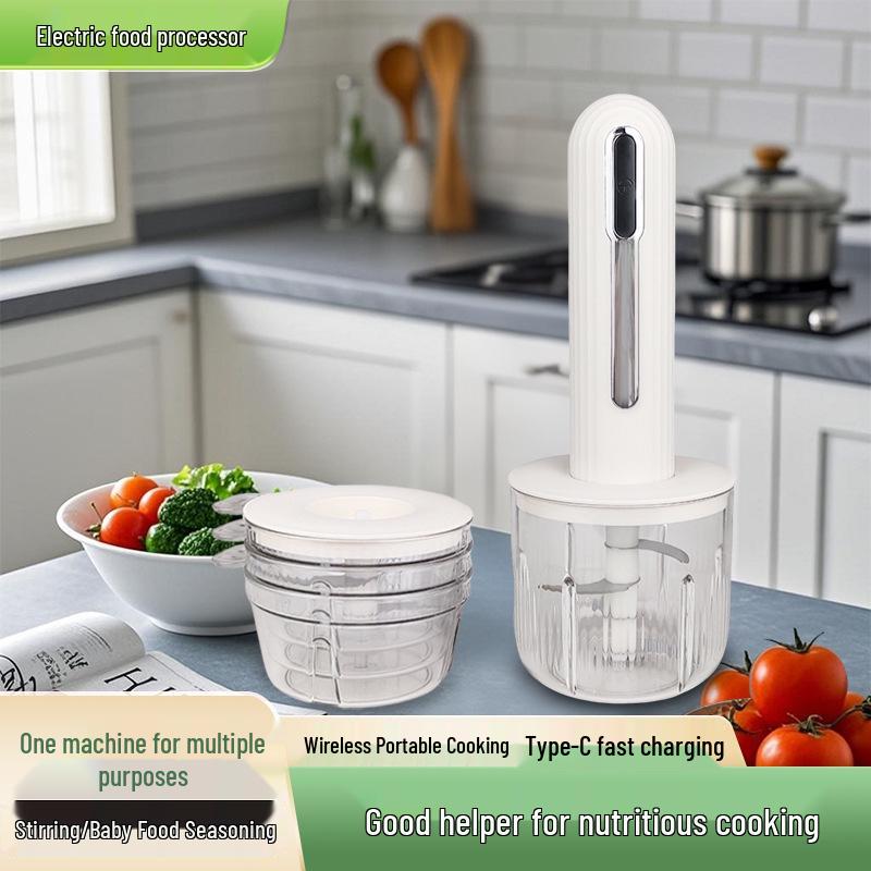 Wireless Electric Meat Grinder & Food Processor - Multi-functional Garlic Press, Baby Food Maker, Meat Chopper for Kitchen.