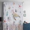Cortinas transparentes de tule para janela de vida marinha, verão, aquarela, para sala de estar, quarto, hotel, decoração de luxo