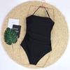 Grote Maten 2024 Dames Effen Kleur Bandeau Badpak met Afneembare Bandjes - Sexy, Gerimpeld, Eendelig