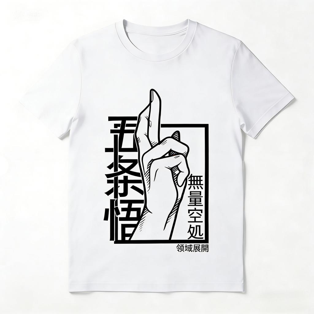 2026 Summer New100 purecotton Jujutsu Kaisen anime character pattern leisure Gojo Satoru text Short Sleeve Tshirt Round shirt