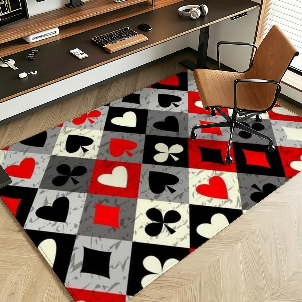 Game P-Poker Suit A-Ace Floor Mat Soft Flannel Entrance Door Mat Non Slip Absorbent Bathroom Bedroom Floor Rug