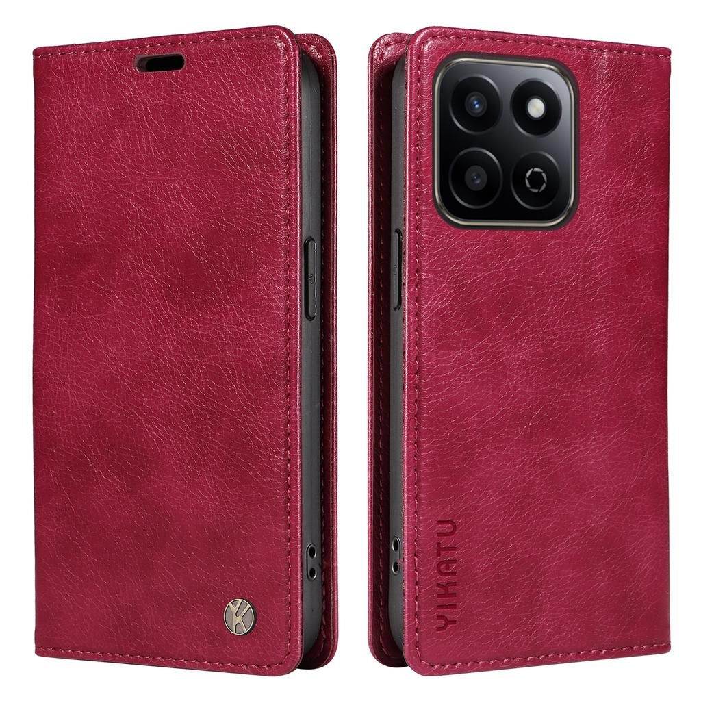 YIKATU YK-006 For Honor Play 60 Plus 5G/Play 9T/X7c 4G/200 Smart 5G Case Magnetic Closure Leather Phone Cover Litchi Texture